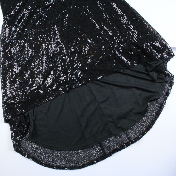 Backless Sequined Black Long Sheath Dress - Picture 6 of 8